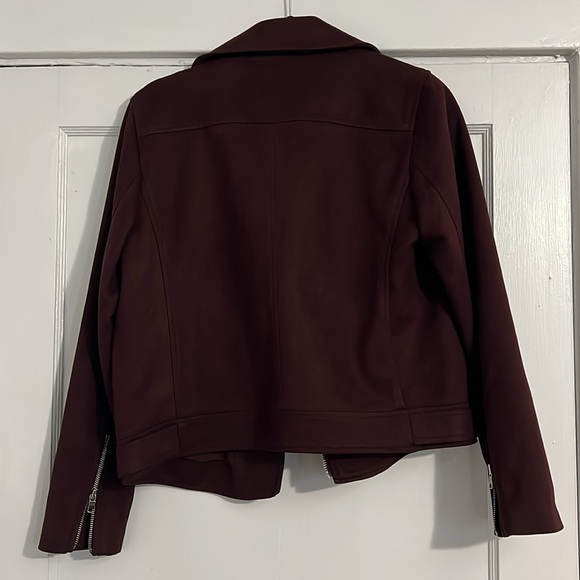 LOFT Silver Red Jacket Moto Style EUC - Picture 5 of 6